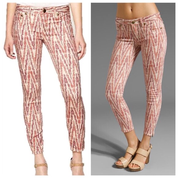 Free People Denim - Free People Women's Ikat Print Skinny Crop Jeans, size 24